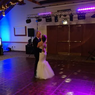 The dance floor in the Garden City Ballroom during Bride &amp; Groom's first dance.
