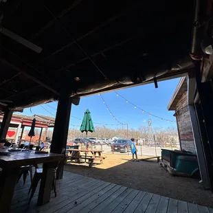 a view of the outdoor dining area