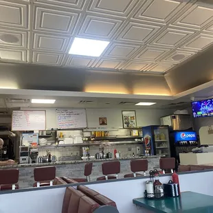 a view of the dining area