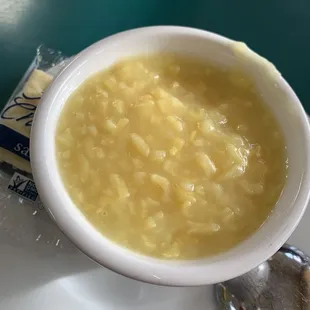 Lemon Rice Soup - heavy on the egg, but good.