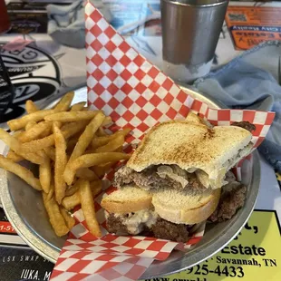 Patty melt and fries