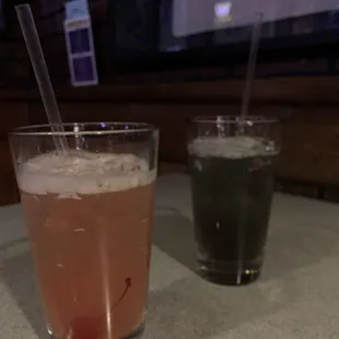 Doogie&apos;s Watermelon Drunk ($10) and Purple Rain ($6)