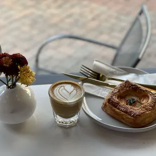Breve cortado and tomato basil danish!