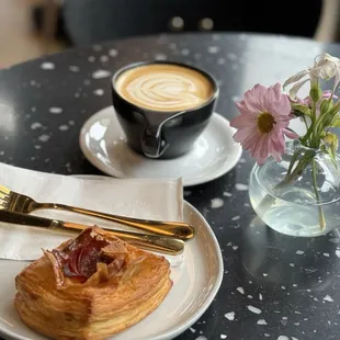 Breve cappuccino and pepperoni and cream cheese danish. Yum.