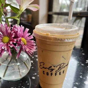 Large latte with horchata milk