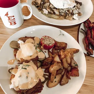 Pork Eggs Benedict + Chilaquiles