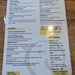 menu