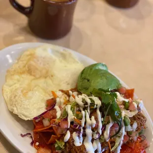 Chilaquiles (I added pulled pork)