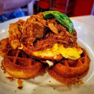La Jefe pulled pork waffle