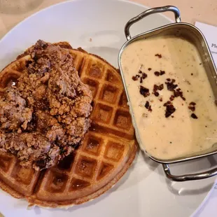 An astoundingly generous portion of gravy.