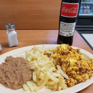 Eggs with Mexican chorizo w/ hash browns