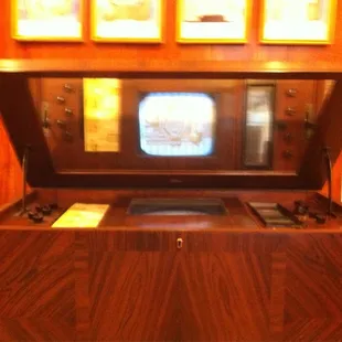 Watching tv by mirror?