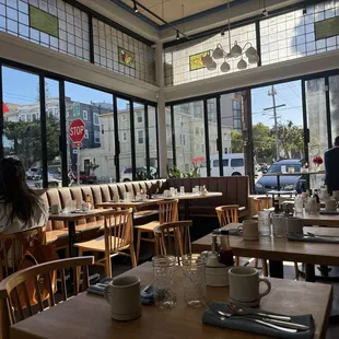 Gorgeous sunlight shining into this corner eatery!