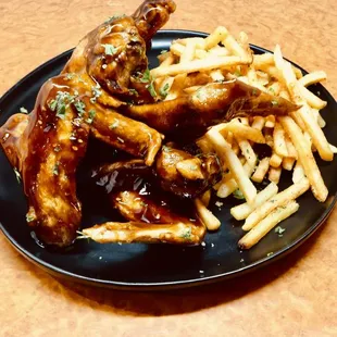 Crown Royal Chicken Wings and Fries