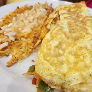 Veggies Omelet and Loaded Hash