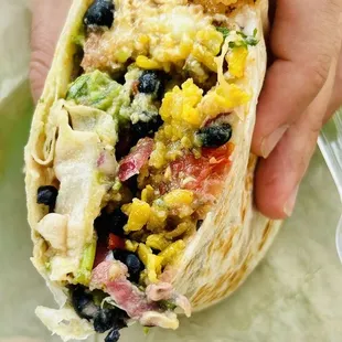 Eat Like a Bird Burrito inside view