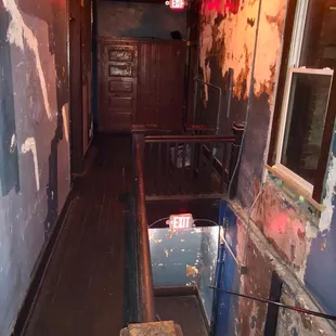 Upstairs- dark rooms with a flashlight . What an experience!