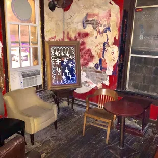 Upstairs- dark rooms with a flashlight . What an experience!