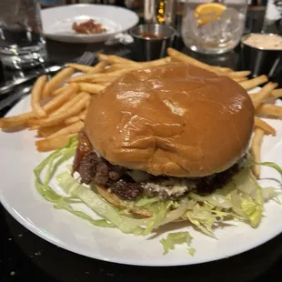 Smash burger and fries