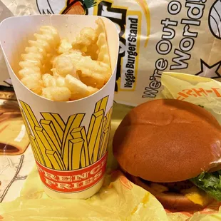 Veggie Burger and fries