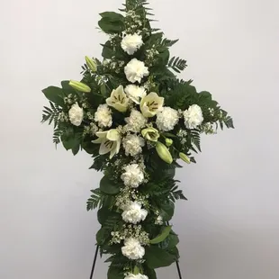 Sympathy white standing cross