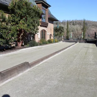 Grey bocce court