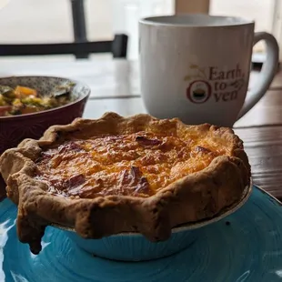 Breakfast, hash, quiche, mocha