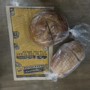 1/2 off day old bread on Tuesdays, Thursdays, and Saturdays