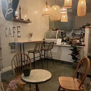 the interior of the cafe