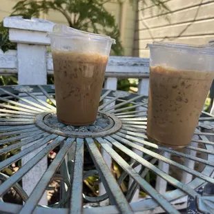 Peach lavender iced latte