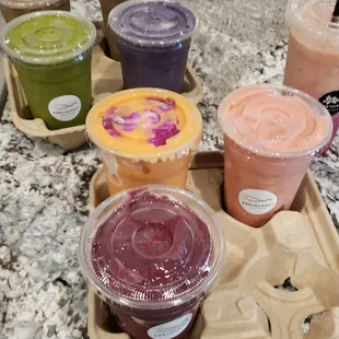 A rainbow of superfood smoothies!