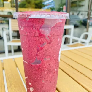 a close up of a smoothie