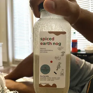 &apos;Tis the Season!  Hubs grabbed the &quot;Spiced Earth Nog&quot; to try, and liked it.