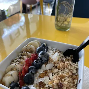 Acai Bowl! Eat it in the cafe to reduce plastic to go packaging waste