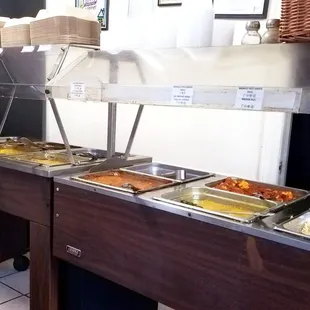 One of two lunch buffet tables