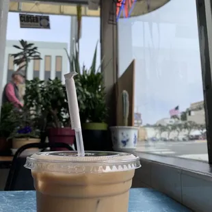 Yummy iced coffee w some creamer