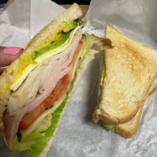 Turkey avocado sandwich on sourdough