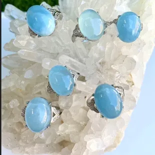 Aquamarine rings