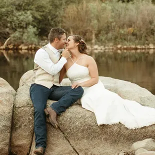 Photos on the river rocks