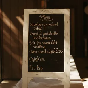 Dinner menu