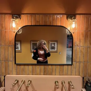 bathroom mirror and sink