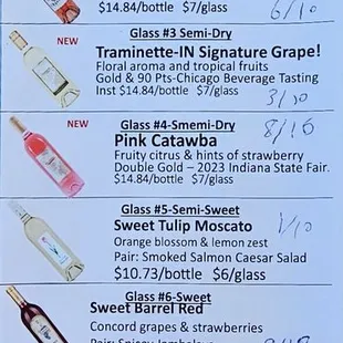 Premium Wine Flight and personal ranking