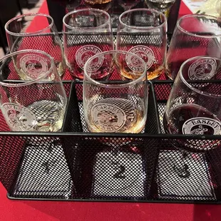 Samples of the 6 wines