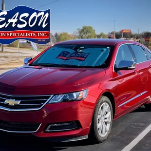 Commitment to quality! We were happy we could get this beautiful 2018 Chevy Impala back to it's mint condition. Call us today!