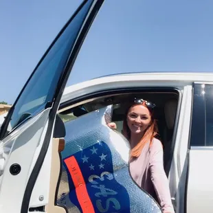 In hopes to help you beat this Oklahoma heat, Eason collision provides every vehicle with a complementary sunshade.