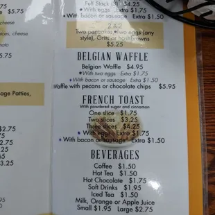 Pictures of the menu