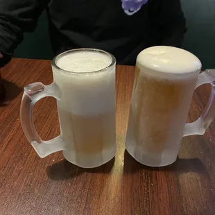 Beer in chilled mugs