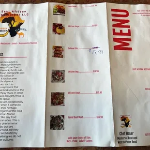 menu, burritos and wraps