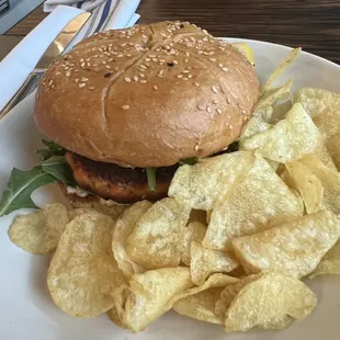 Salmon burger (this was great!)