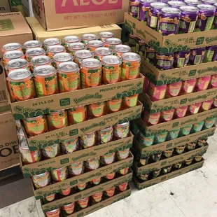 a display of aloe vera drinks